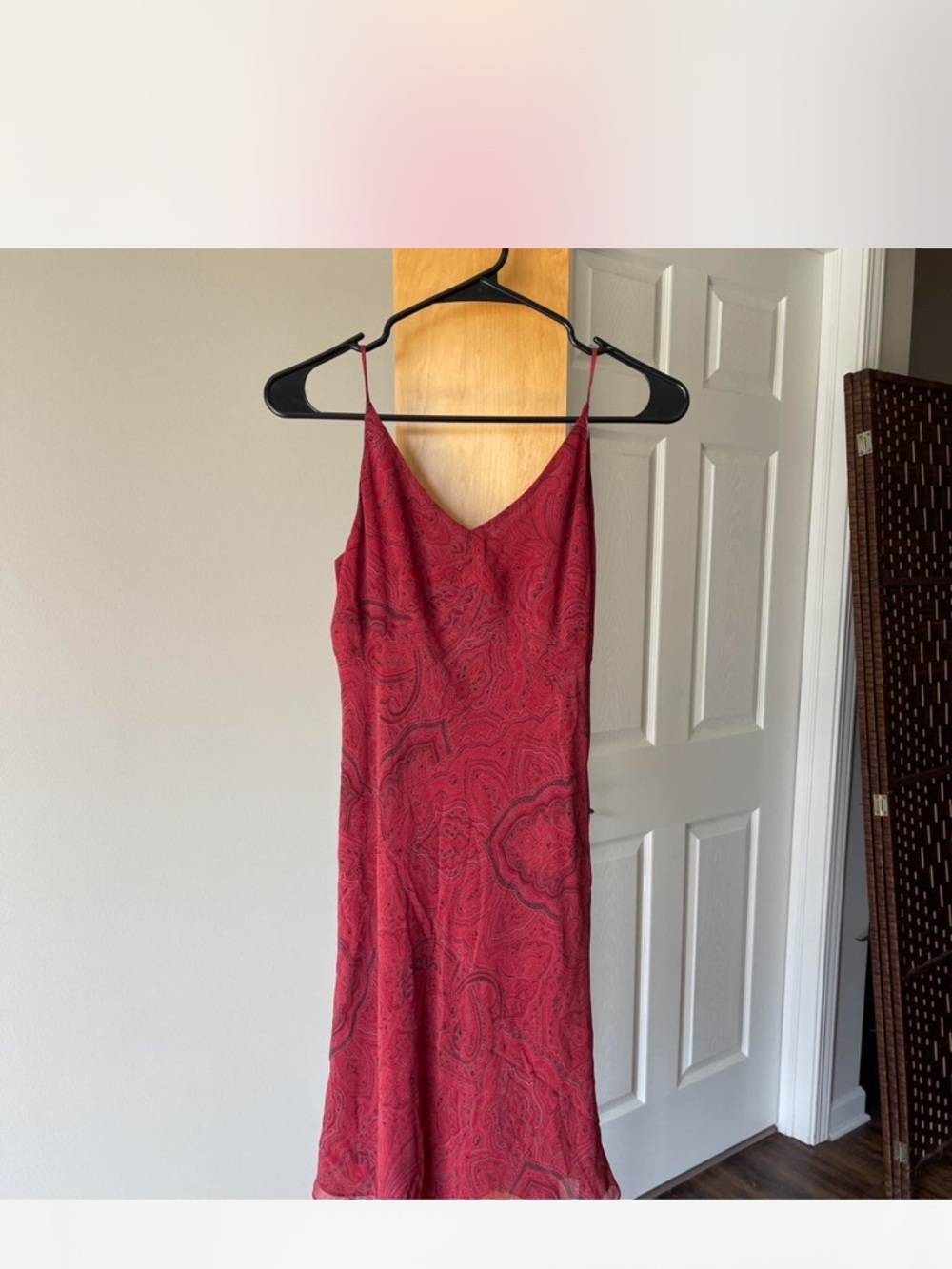Red Paisley Bias Cut Silk Mini Dress - Ann
Taylor